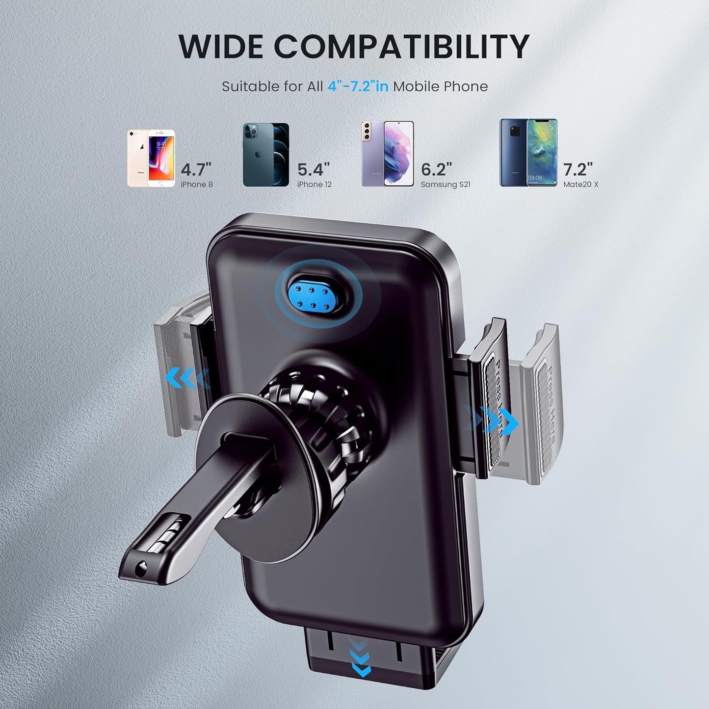 Car Phone Holder - Upgrade Clip Never Fall Air Vent Mount for iPhone Android Smartphone
