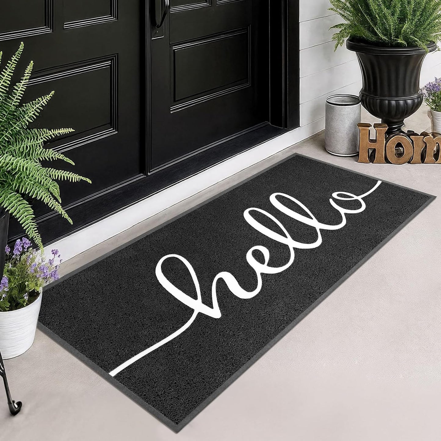 EARTHALL Funny Hello Mats Outside/Inside 59"x24", Front Door Mat Outdoor Entrance, Indoor Outdoor Mats for Home Entrance, Funny Doormat Outside/Inside Entry, Front Porch Decor for Farmhouse