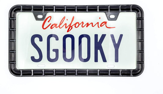 3D Chrome License Plate Frames, Pure Zinc Alloy Metal (Chain Pattern with Black Color)