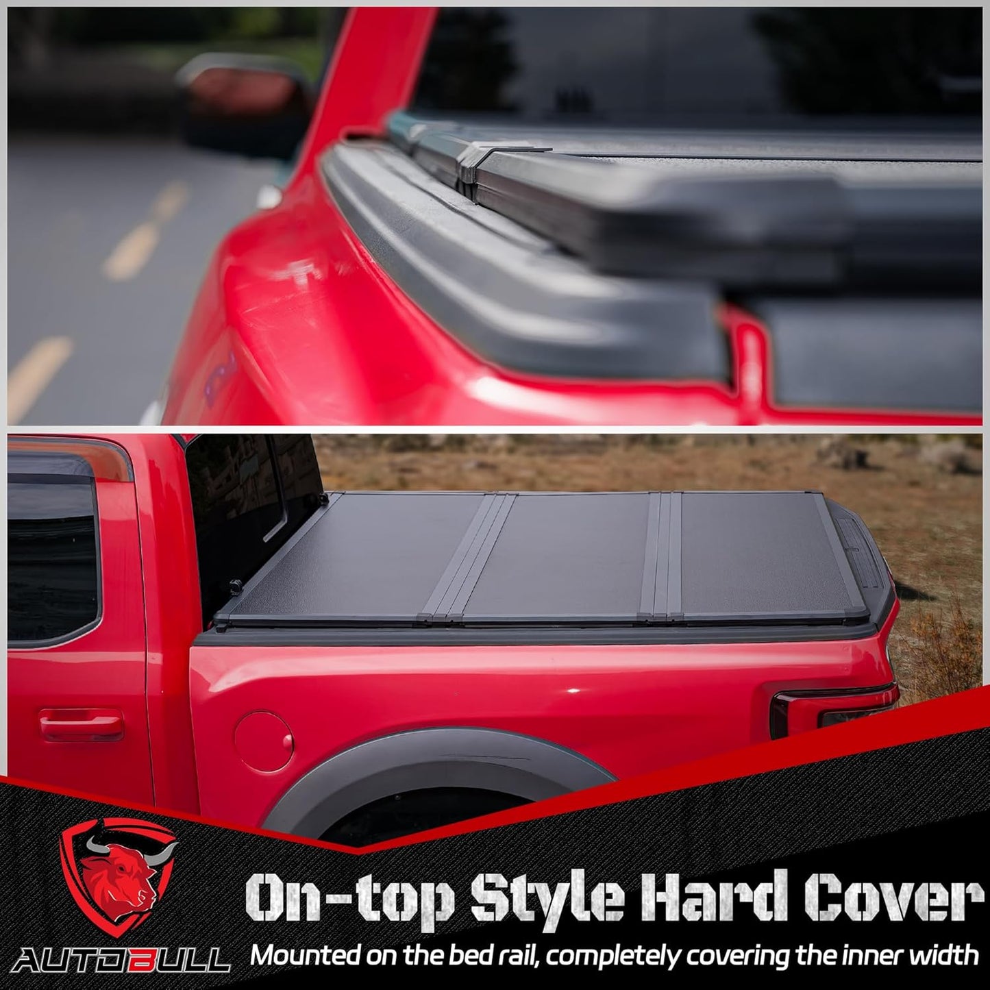 Hard Top Tri Fold tonneau Cover Compatible with 2007-2021 Toyota Tundra(Excl. Trail Edition) 6.5ft Bed (78.7"), Alloy Steel and Fiberglass Made