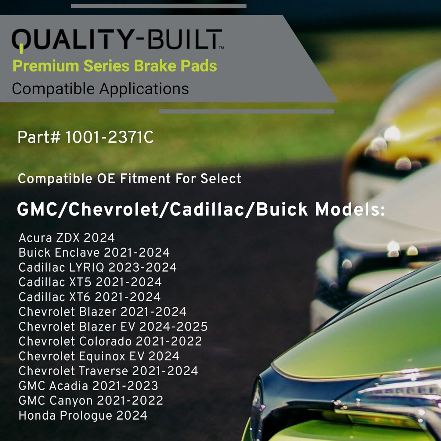 Premium Ceramic Front Brake Pads (1001-2371C) Compatible with 2021-2025 Acura/Buick/Cadillac/Chevrolet/GMC/Honda (Acadia/Blazer/Canyon/Colorado/Enclave/Prologue/XT5/XT6 & More)