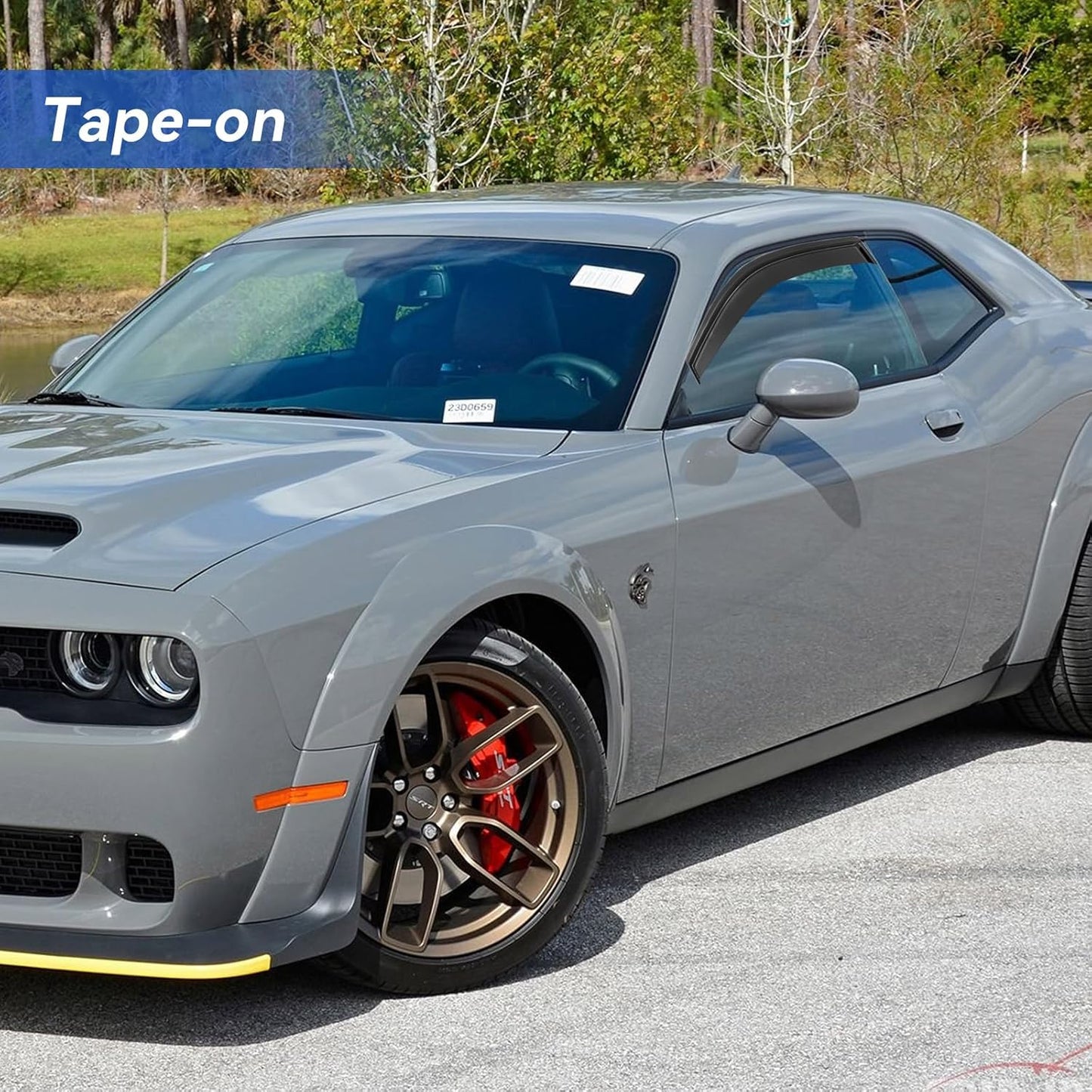 Window Visors Rain Guards for 2008-2023 Dodge Challenger, Out-Channel Window Vent Wind Deflectors Visors Shades for 08-23 Challenger