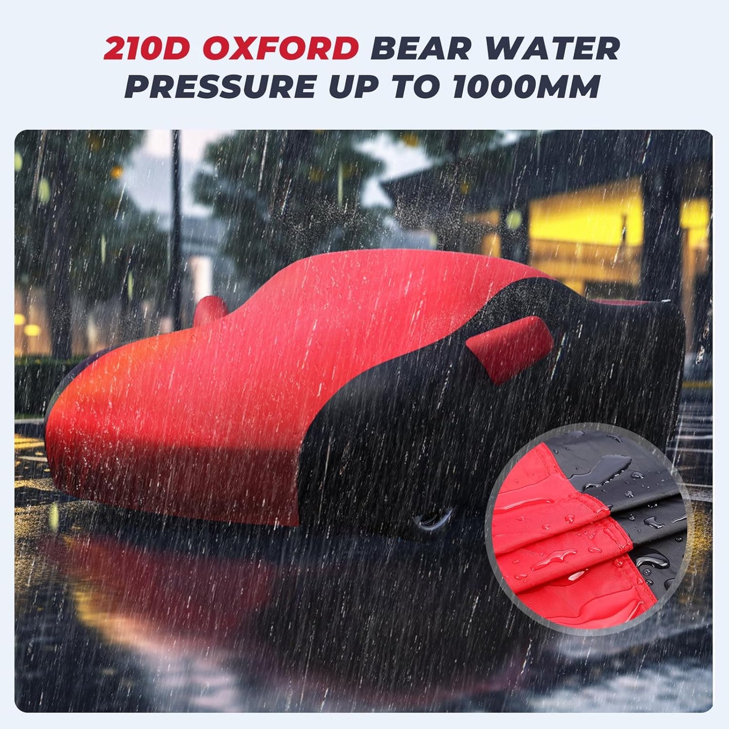 KAKIT Waterproof Car Cover Custom Fit for 1984-1996 C4 Stingray, UV Resistant Fade-Proof Cover for Chevy Corvette, Indoor & Outdoor Use (Red & Black Combo)