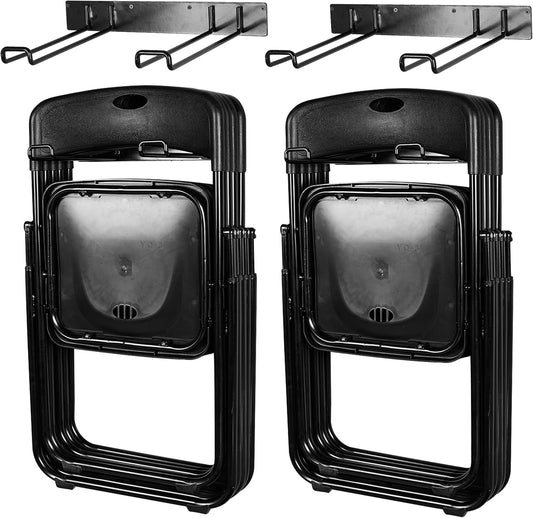 Heavy Duty Folding Chair & Tool Rack – Wall Mount Organizer for Garage, Garden, Beach & Camping – 2 Pack, 250 lbs Capacity Each