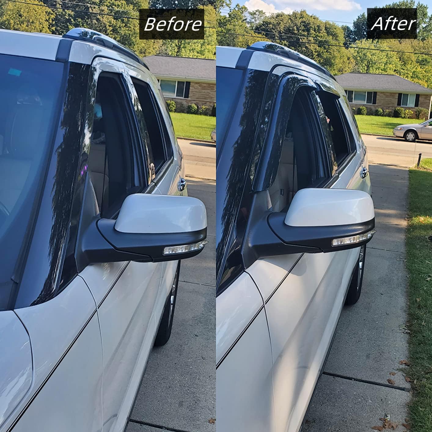 Side Window Shade Vent Deflector,4pcs Dark Smoke Nice Wind Visors fit for 2004-2012 Chevy Colorado/GMC Canyon Crew Cab,Outside Mount Tape-On Shade Sun Rain Guards Set 94133