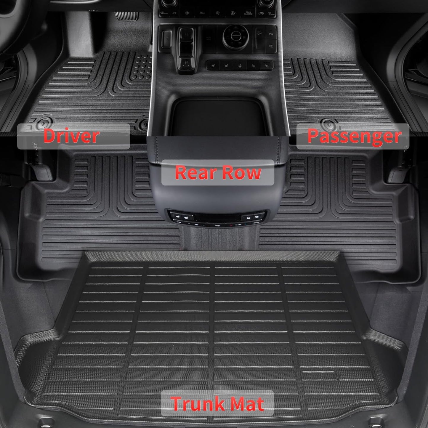 Wayhigh-All Weather Floor Mats & Cargo Liner Fit for Hyundai Kona 2018-2023/ Kona N 2022-2023, Custom Fit TPE Heavy Duty Car Mats Kona Accessories