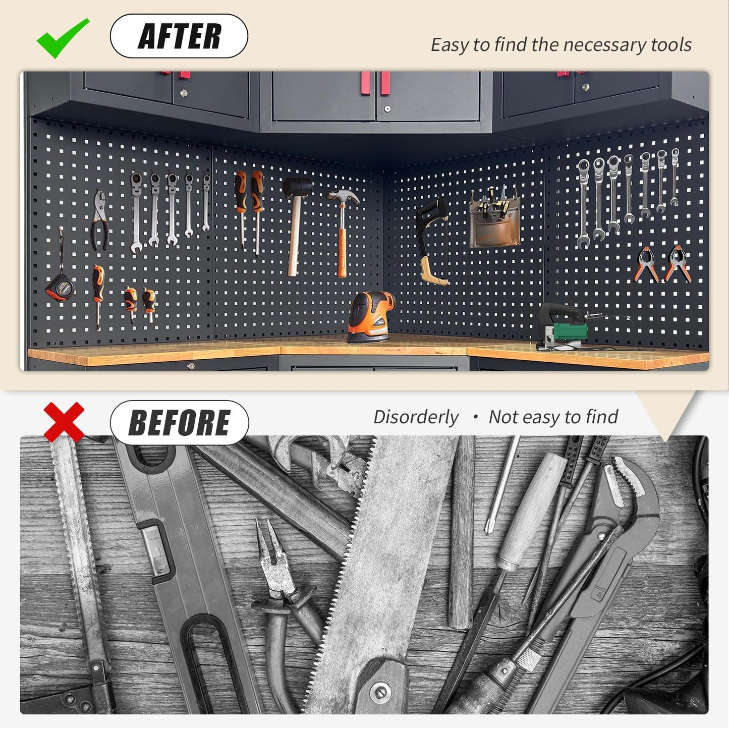 Red Garage Cabinet Storage System 10-Pcs Corner Workshop Set Garage Cabinet and Storage System for Tool Organization