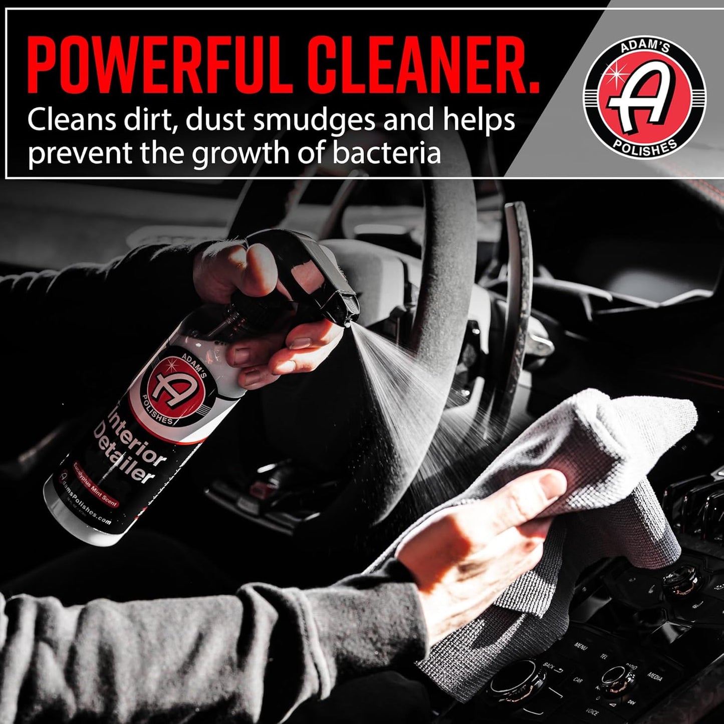 Adam's Polishes Interior Detailer (16oz) - Total Car Interior Cleaner, Protectant & Dressing | All Purpose Cleaner & Leather Conditioner | Vinyl, Dashboard, Screen, Seat Cleaner & More