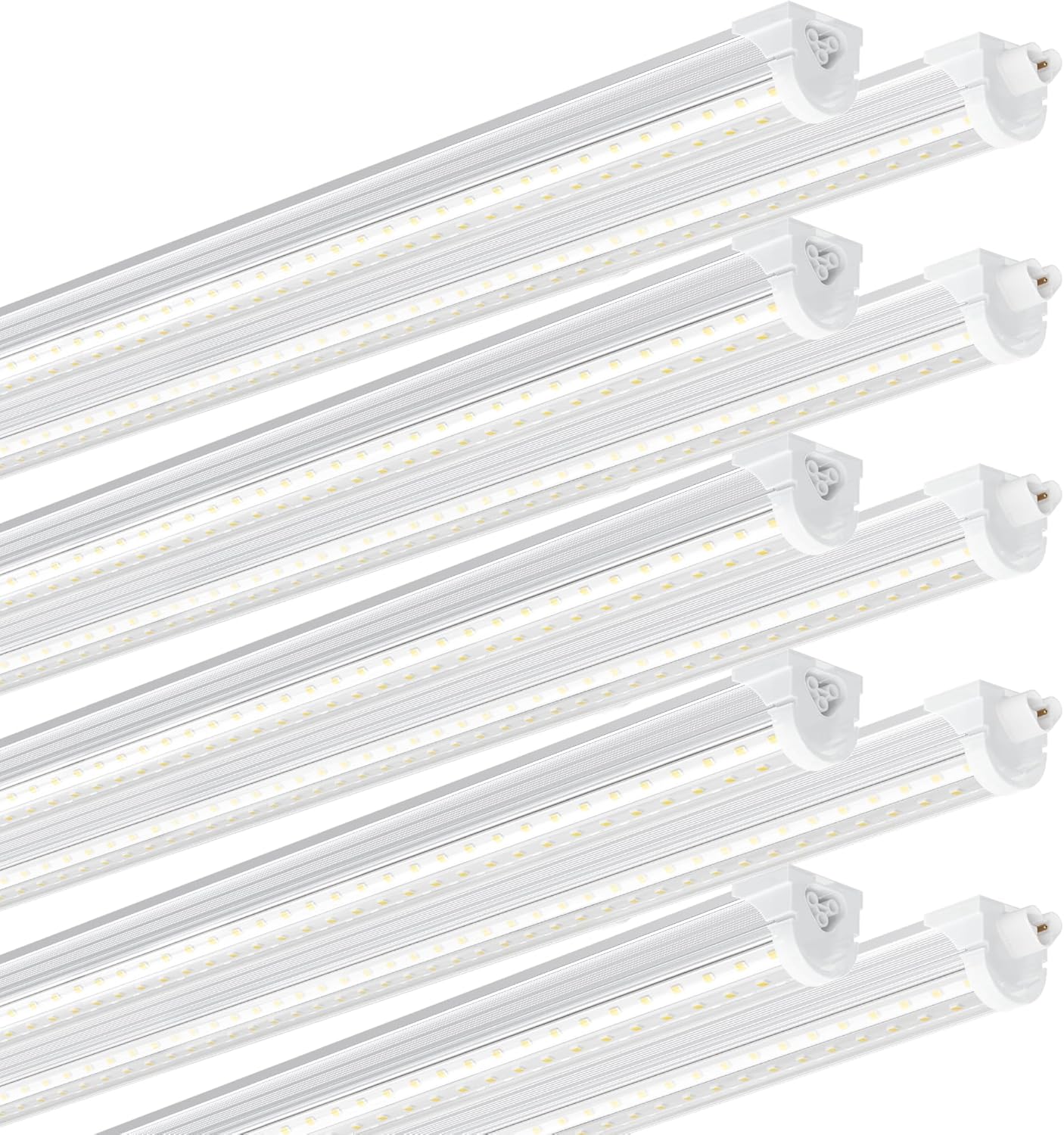 Ensenior 10 Pack 4 FT Led Shop Lights, 5000K Daylight, 5000LM Super Bright, 36W Equivalency 468W, Commercial Bay Lighting, U-Shaped Linkable Shop Lights Plug in for Garage, Workshop, FCC Certified