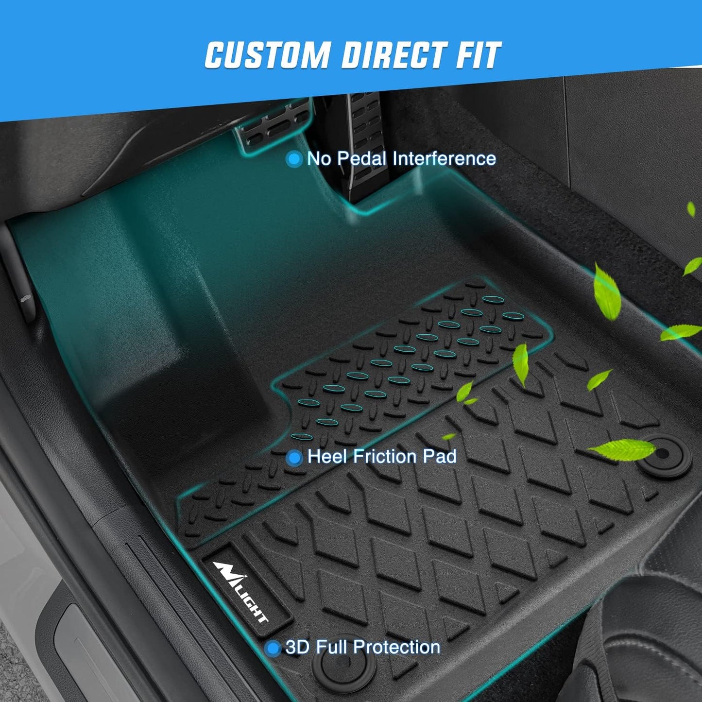 Nilight TPE Floor Mats for 2020 2021 2022 2023 2024 2025 Hyundai Palisade with Bucket Seats,All Weather Custom Fit Heavy Duty Floor Liners