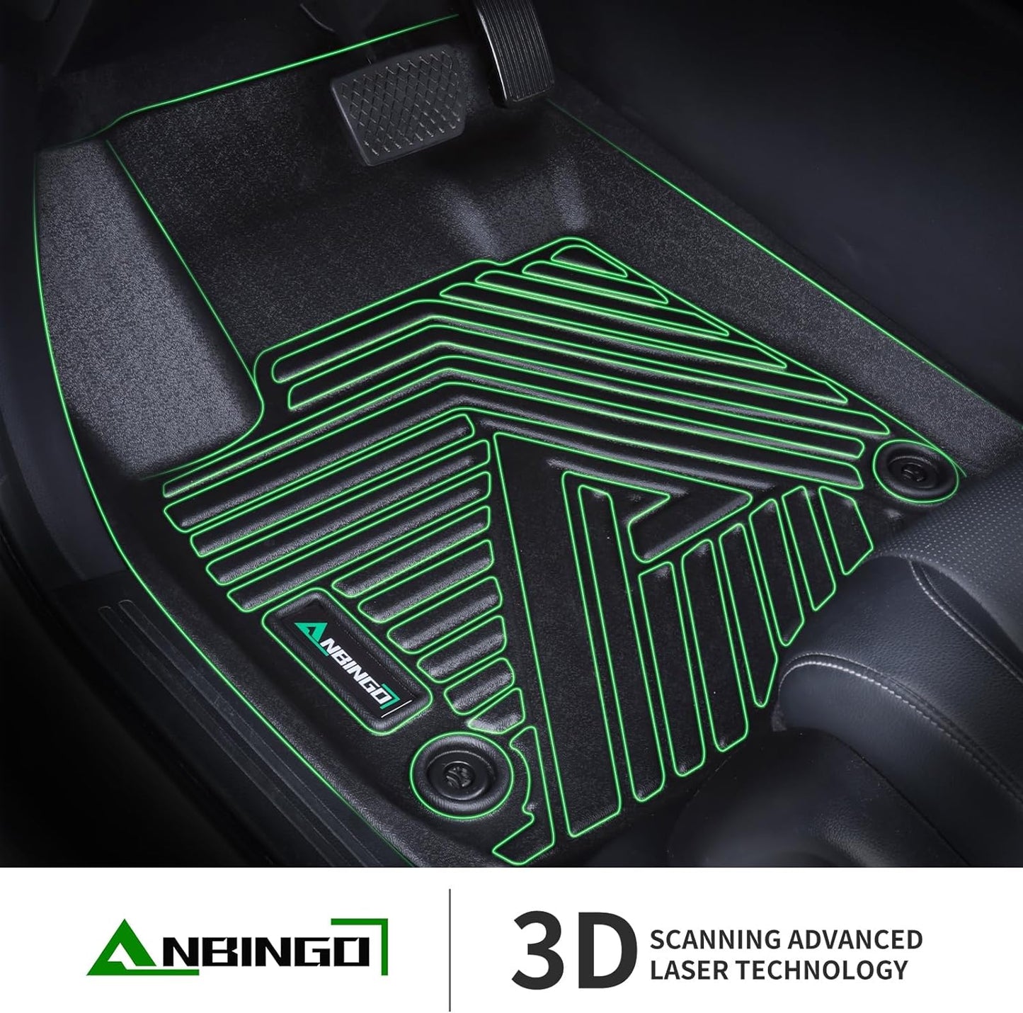 ANBINGO® Floor Mats & Cargo Liner for 2023 2024 2025 2026 CRV (Not Hybrid) for CR-V LX | EX | EX-L, All Weather Protection TPE Automotive Floor Liners (Cargo Tray in Lowest Position)