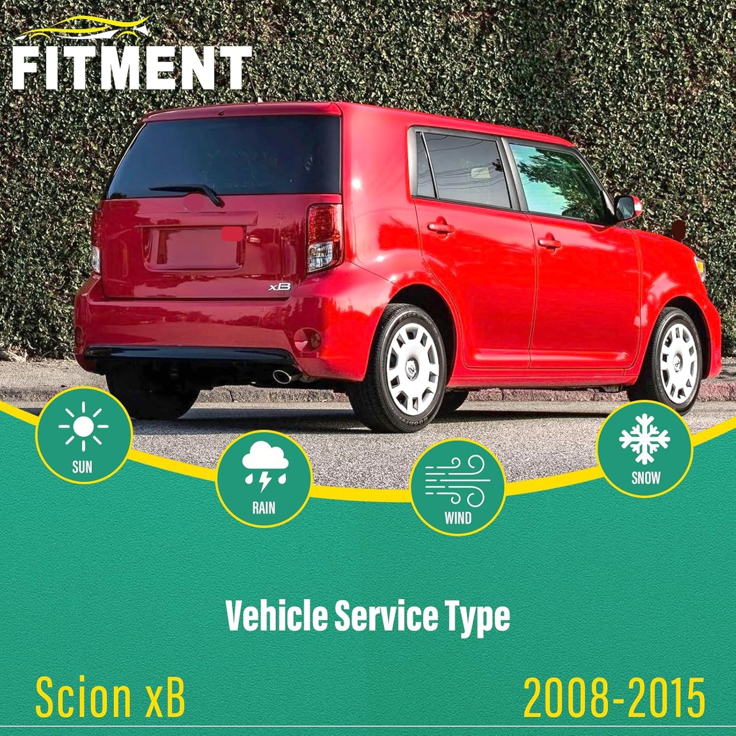 22" 20" 14" Windshield Wiper Blades Replacement for Scion xB 2008 2009 2010 2011 2012 2013 2014 2015 Premium All Weather Front Rear Wipers Set - OEM Quality (Pack of 3)