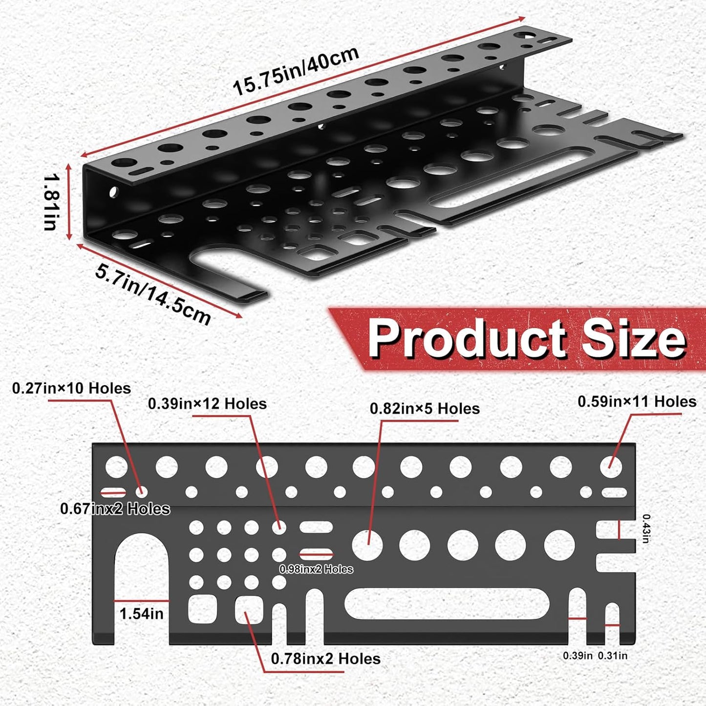Metal Screwdriver Organizer, Wall Mount Plier Organizer Hammer Holder, Hand Tool Storage Rack for Garage Workshop Workbench(Black, 1PC)