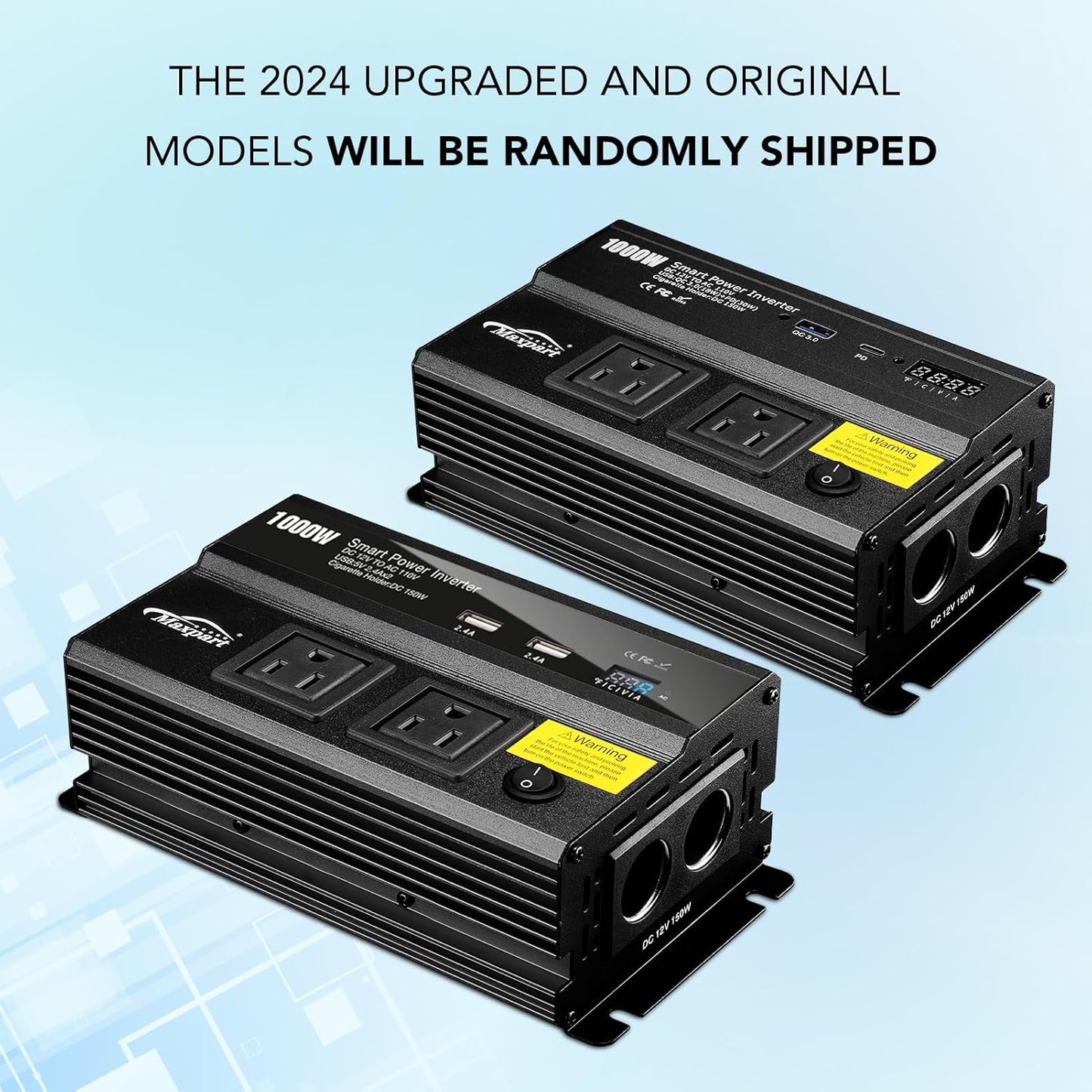 1000W Inverter for Car Power Inverters,12v DC to 110v AC Converter with 3.0 A USB Type-C Outlets, 12 Volt Inverter Car Cigarette Lighter Battery Inverter for Vehicles