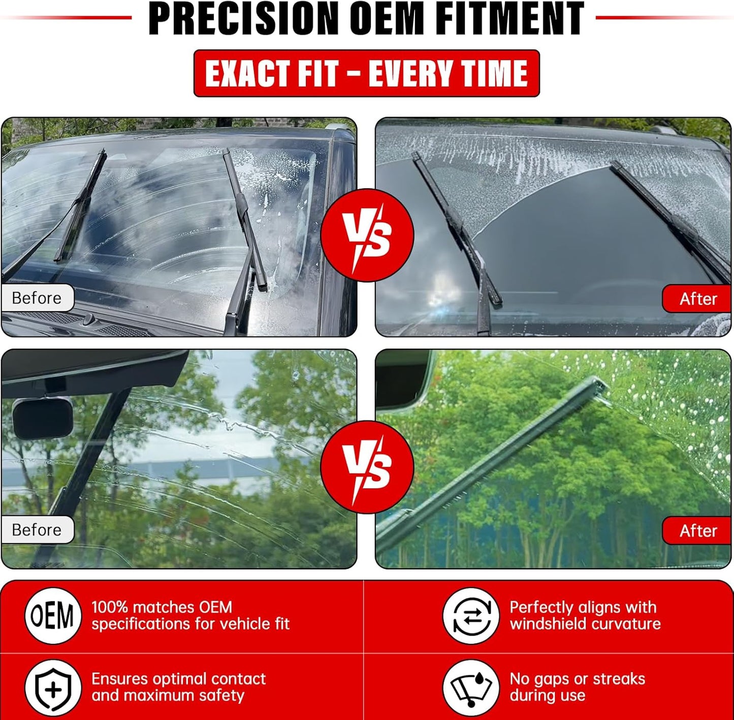 Windshield Wiper Blades Replacement for 2009-2016 Toyota Venza Original Factory Quality Front Rear Wipers Blade Set for My Car - 26" 22" 12" (Pack of 3)