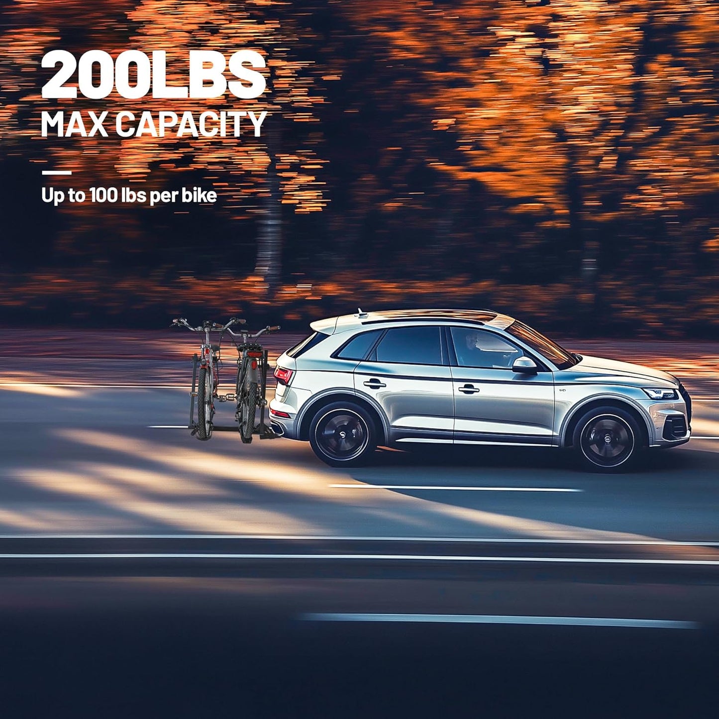 Young E-Bike Rack Hitch Mount Platform Style for Cars Trucks SUVs Minivans RV, fits E-Bike with Up to 5-inch Fat Tire, 200 lbs Capacity