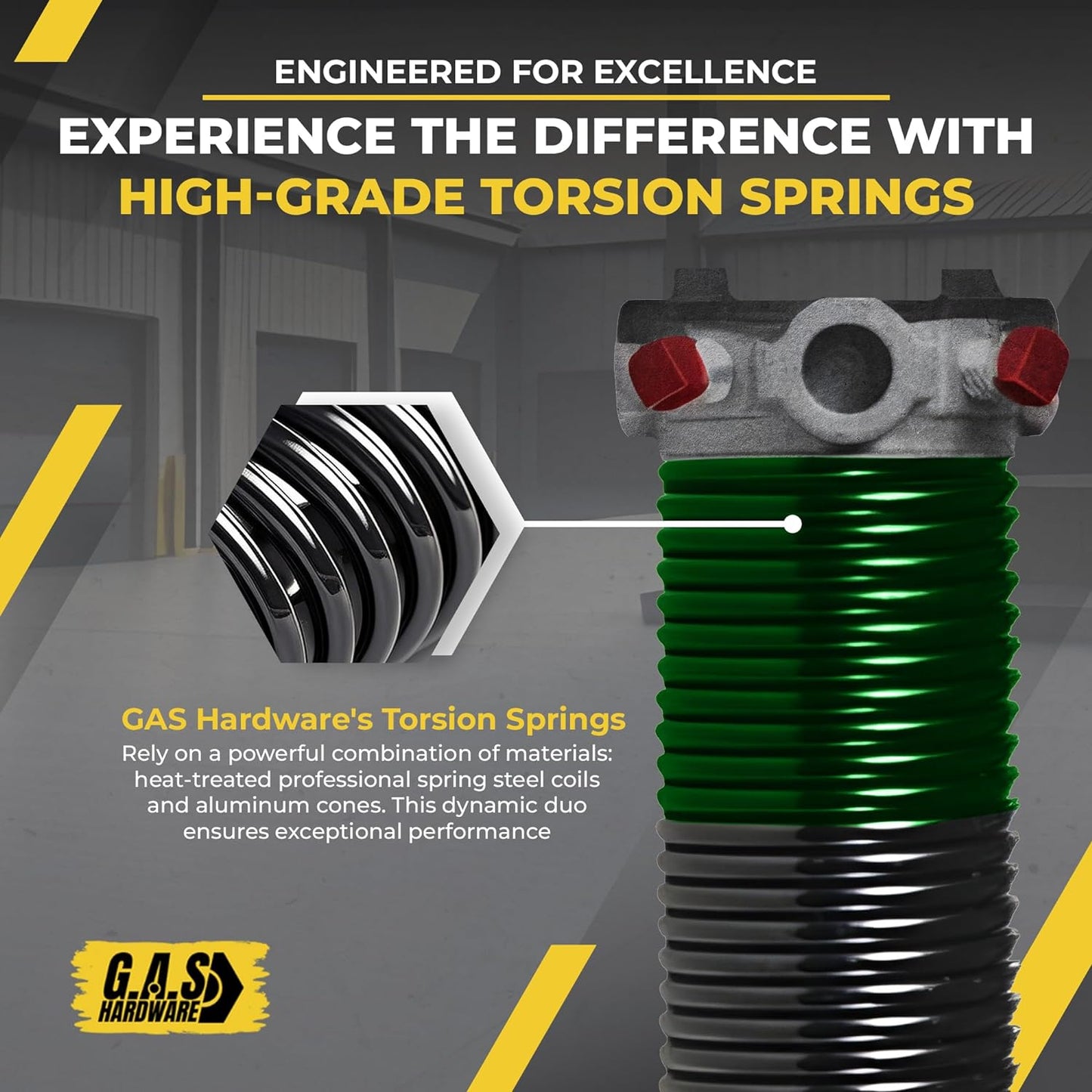 Garage Door Torsion Springs 243x2x30, Includes 1” Steel Bearing, Gloves, and Winding Bars for The Left and Right Side of Garage Door Precision E-Coating 5-Year Warranty Minimum 30,000 Cycles (Pair)