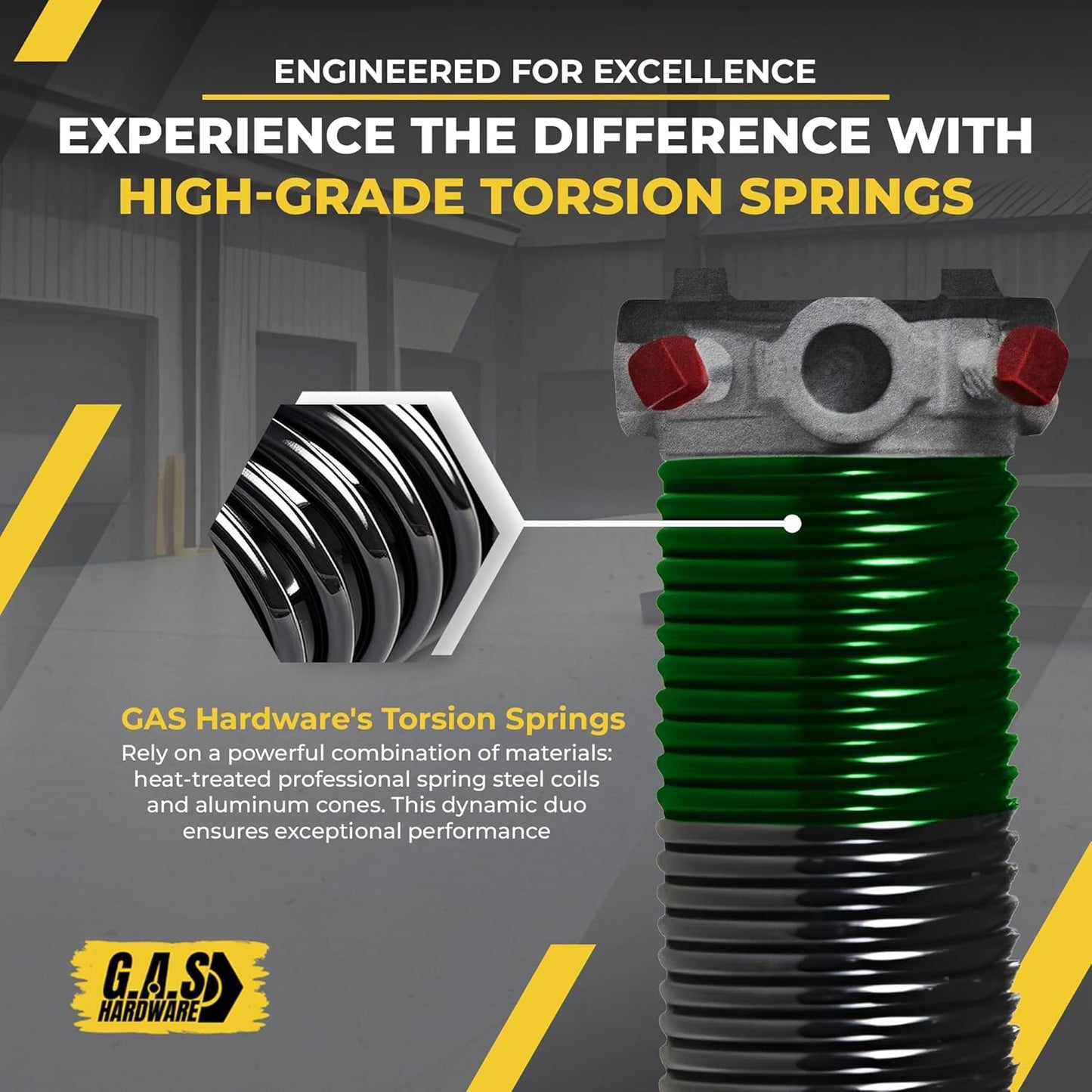 Garage Door Torsion Spring 243x1.75x36 Includes 1” Steel Bearing, Gloves, Manual, and Winding Bars for Right Side of Garage Door Precision E-Coating 5-Year Warranty Min. 30,000 Cycles (Black Cone)