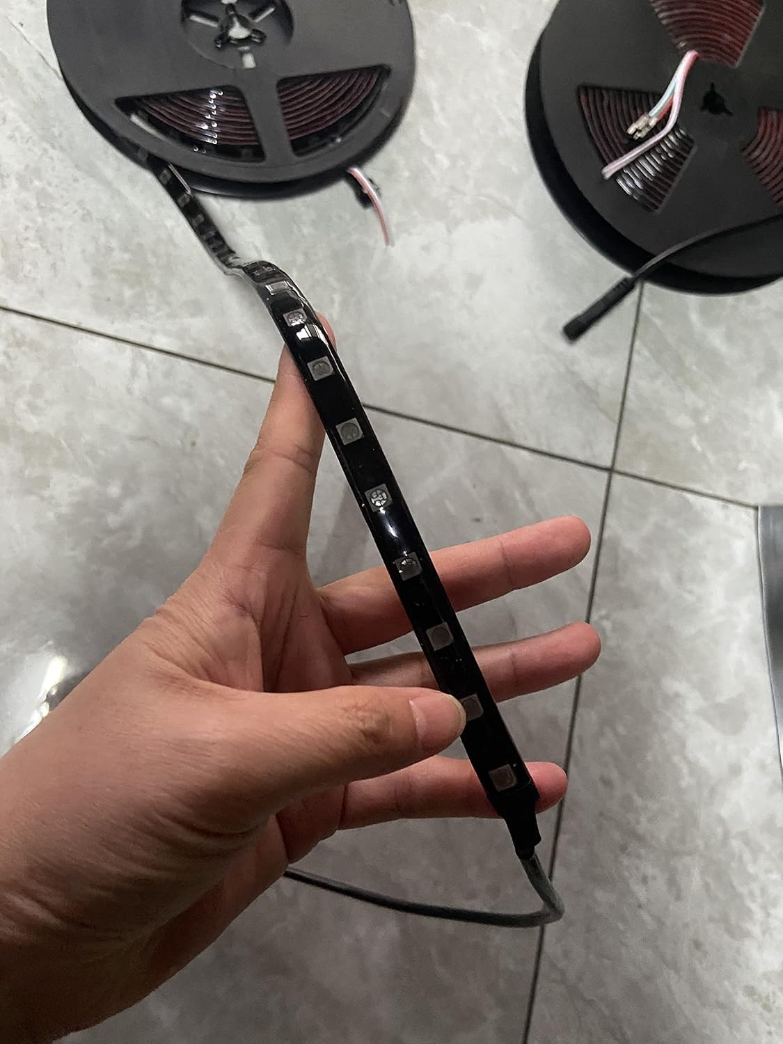 Black Out Full Tinted Smoked LEDs x4PCS 3FT 90CM 36INCH RGB Dream Color Chasing IP65 Light Strips for Car Truck Slingshot Golf Cart Bluetooth + Remote Durable Set