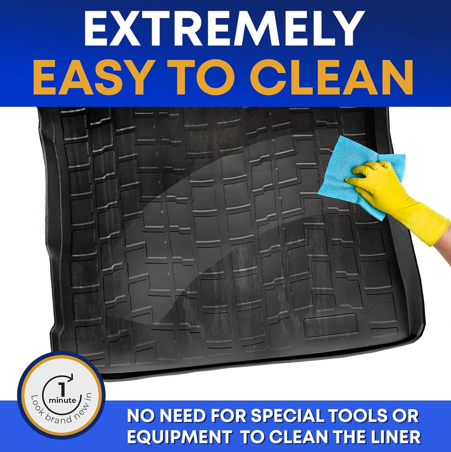 Premium Cargo Liner for Jeep Grand Cherokee 2011-2021 - 100% Protection - Custom Fit Car Trunk Mat - All-Season Black Cargo Mat - 3D Shaped Laser Measured Trunk Liners for Jeep Grand Cherokee