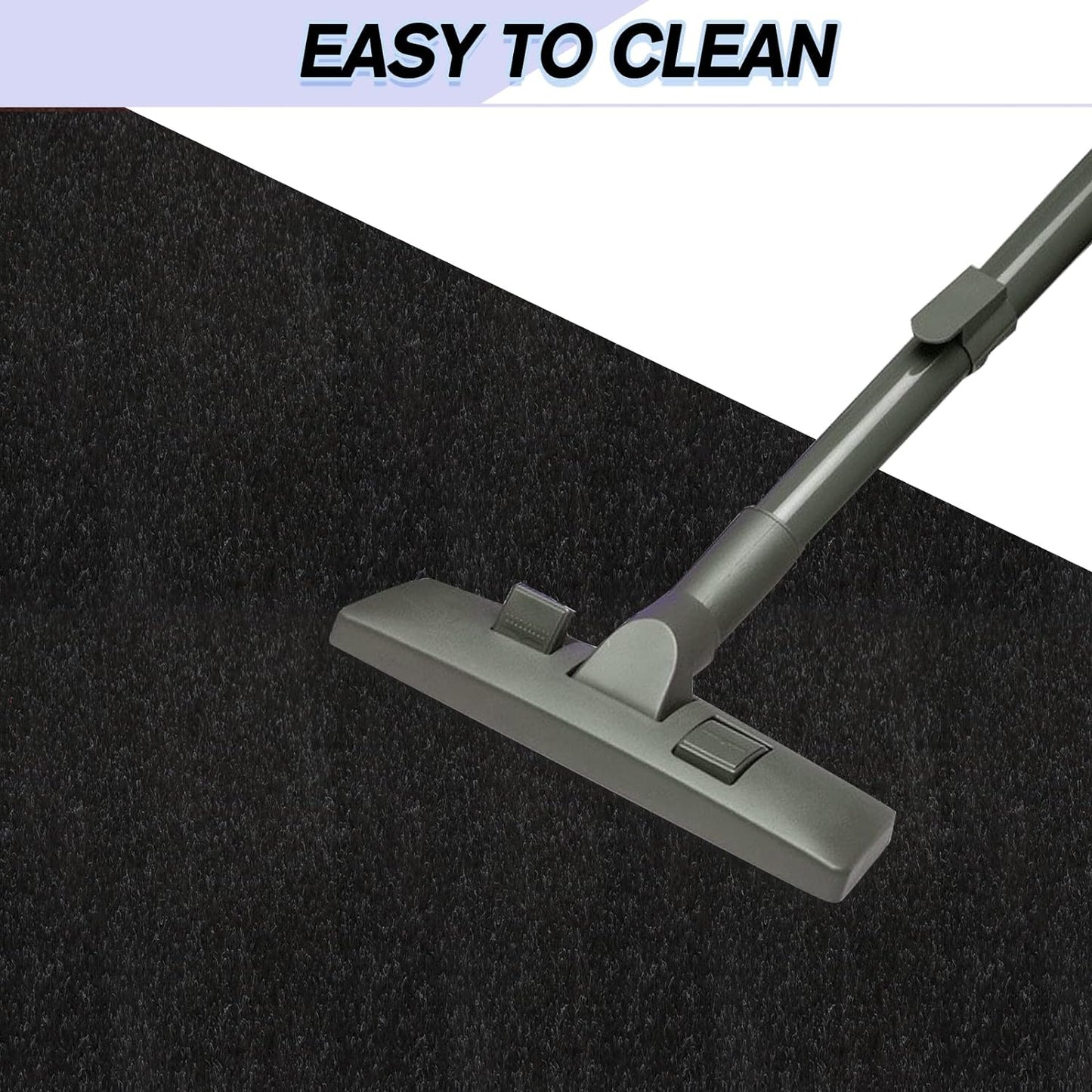 Custom Size Backed Non-Slip Area Rugs Runner, Easy Clean, Waterproof Runner Rugs for Hallway Entryway, Kitchen, Laundry, 4FT x 44FT, Black