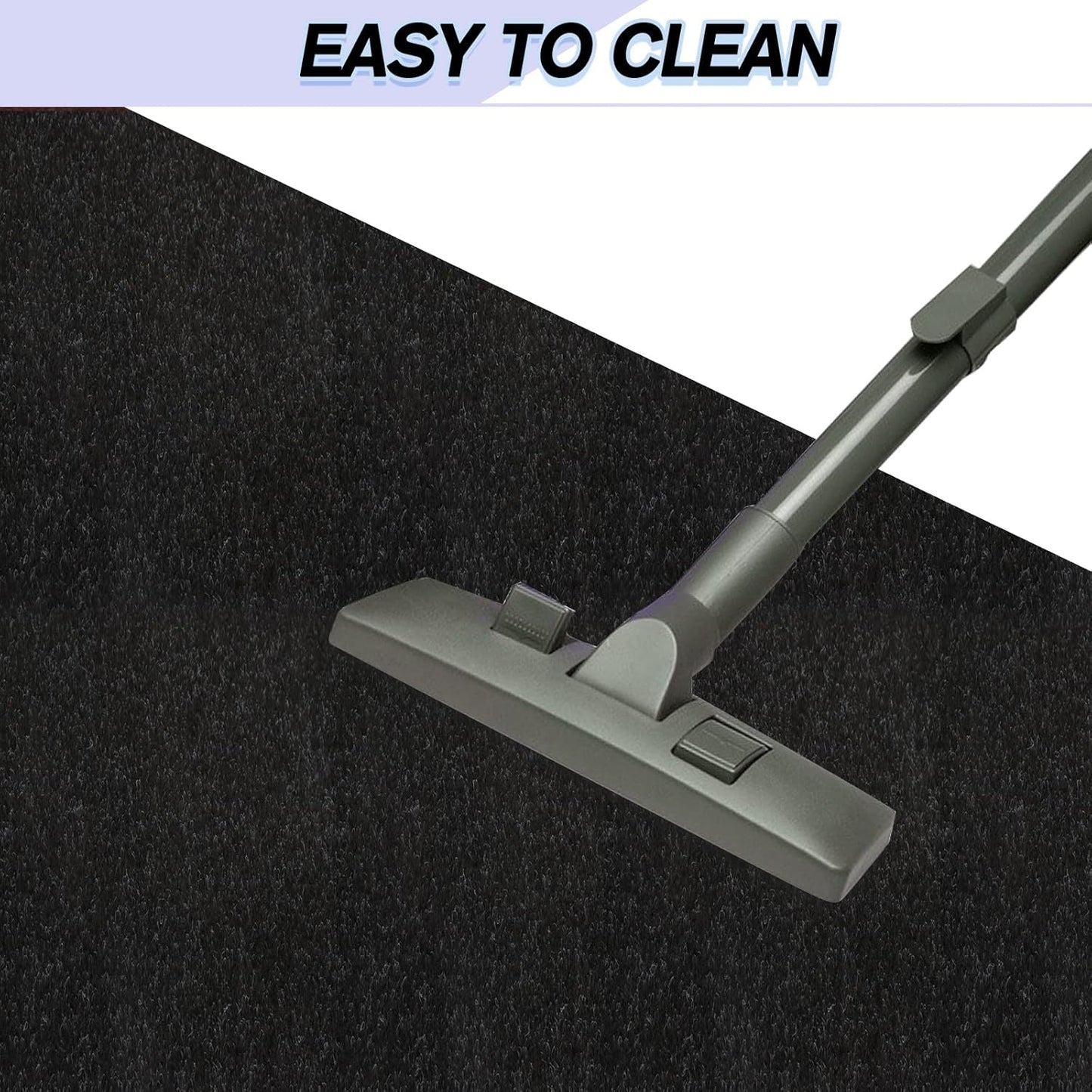 Custom Size Backed Non-Slip Area Rugs Runner, Easy Clean, Waterproof Runner Rugs for Hallway Entryway, Kitchen, Laundry, 3FT x 74FT, Black