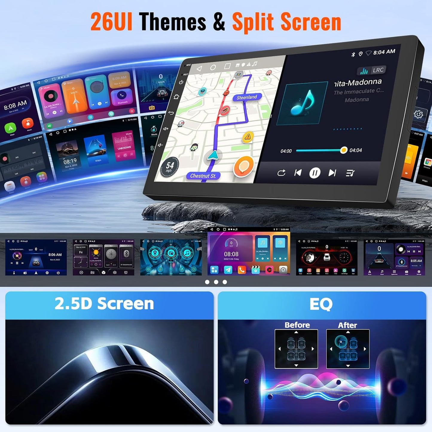 [2+64GB] Android 15 Car Stereo for Hyundai Accent 2010-2016 with Wireless CarPlay Android Auto, 9 Inch Touch Screen Car Radio for Accent with GPS WiFi, Bluetooth FM/RDS EQ 26UI AHD Rear Camera