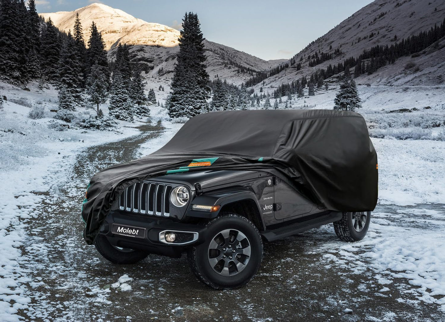 Jeep Wrangler Car Cover 4 Door Fits Sahara Rubicon Unlimited Sport JK JL. Jeep Wrangler Car Cover 4 DR for All Weather, Outdoor Waterproof, Windproof, UV-Resistant, Dustproof