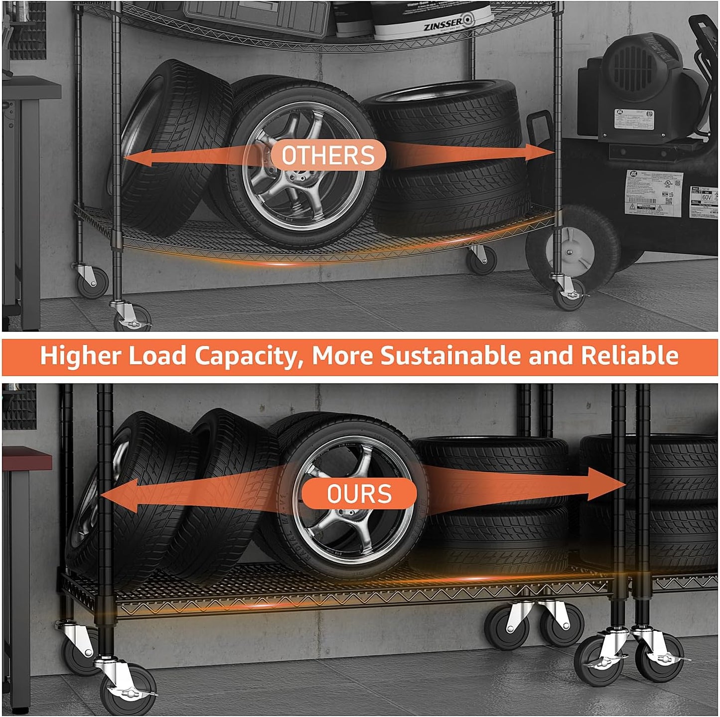 Industrial Metal 4 Tier Shelving for Garage, Pantry, Warehouse, Basement Utility Room, Storage Rack Metal Shelving Unit, Shelf Organizer, Black 23.6" D x 53.2" W x 73.6" H