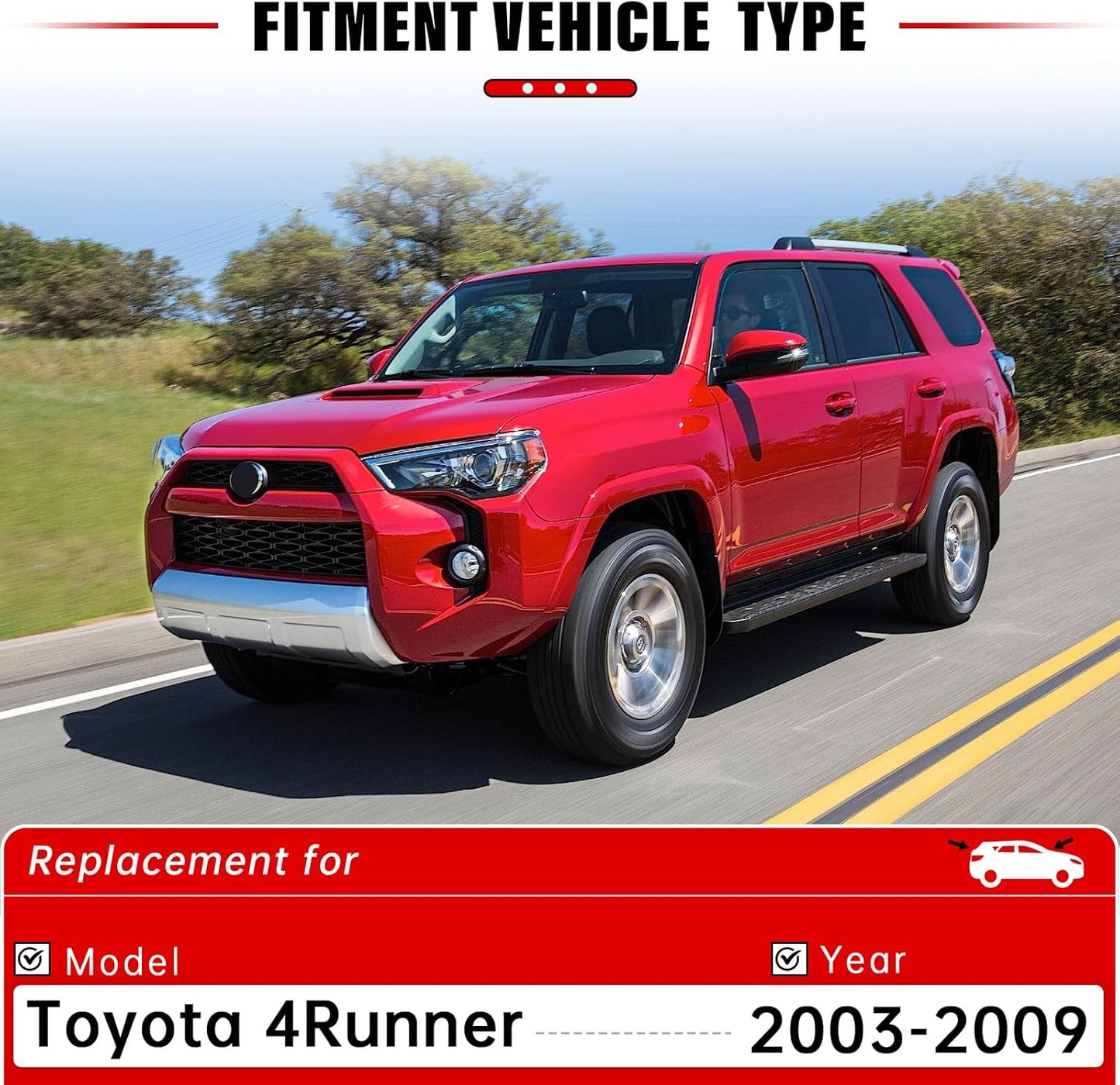 Windshield Wiper Blades Replacement for Toyota 4Runner 2003 2004 2005 2006 2007 2008 2009 Original Factory Quality Front Rear Wipers Blade Set for My Car - 22" 20" 12" (Pack of 3)