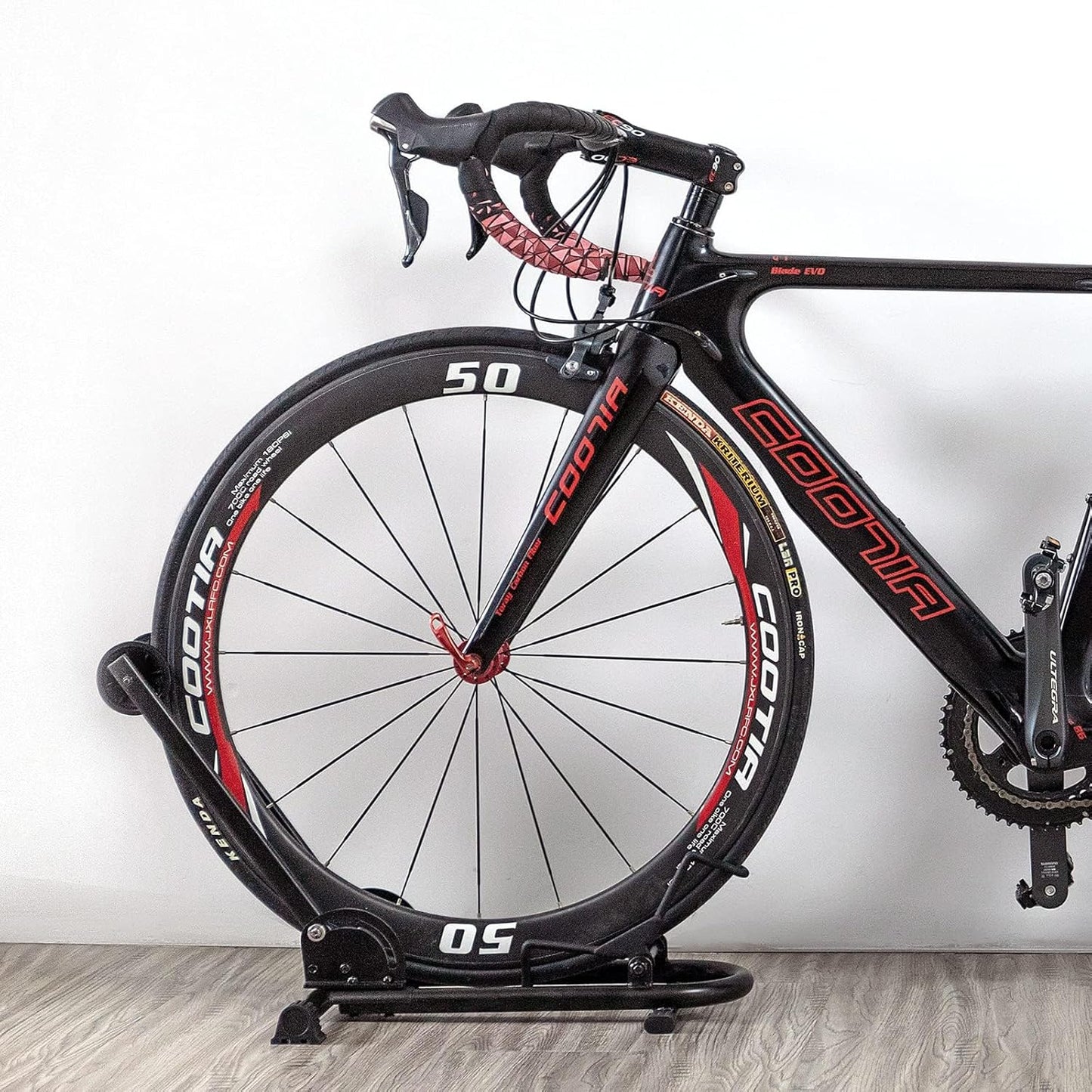 Indoor Bike Floor Stand - Bike Stand Rack for Garage/Home - Bike Storage Bicycle Parking Rack Fit 26”-29” Mountain Road Bikes (2 Bike Rack)