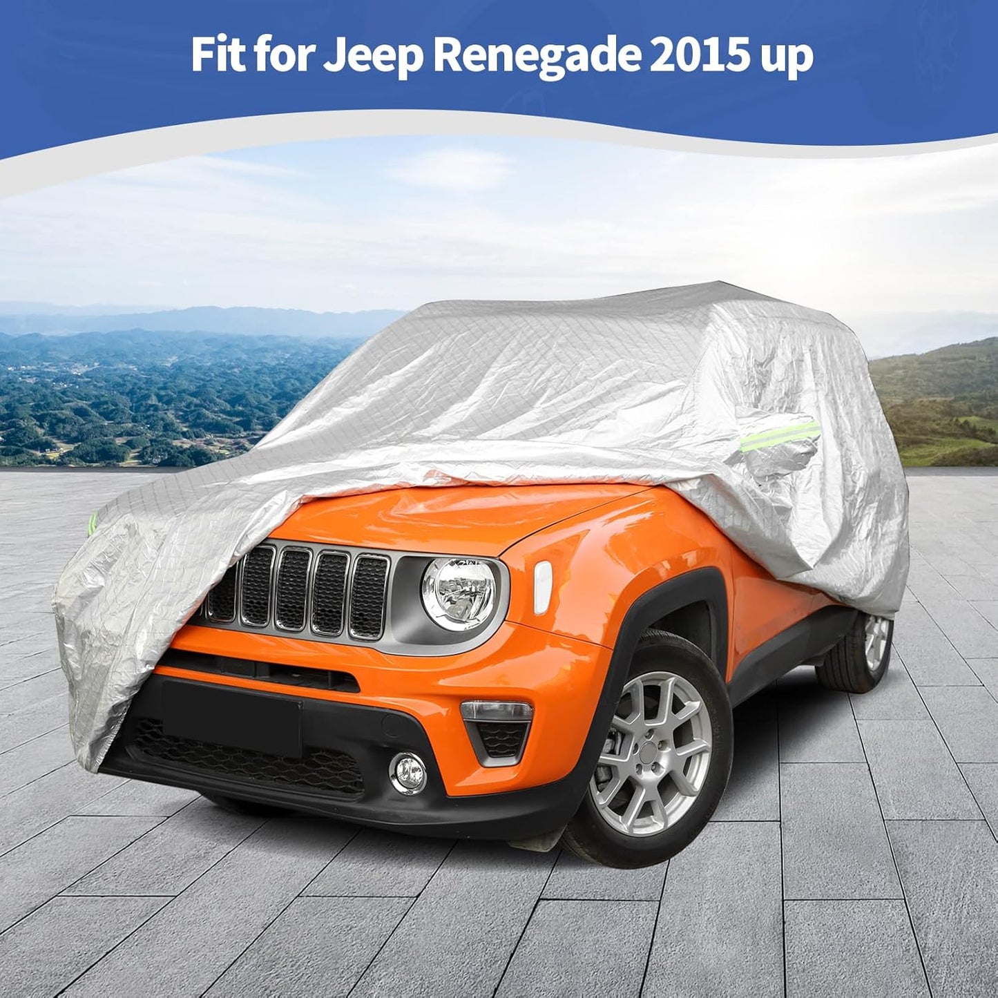 RT-TCZ for Renegade Car Cover Weatherproof Covers for Jeep Renegade 2015 2016 2017 2018 2019 2020 2021 2022 2023 up