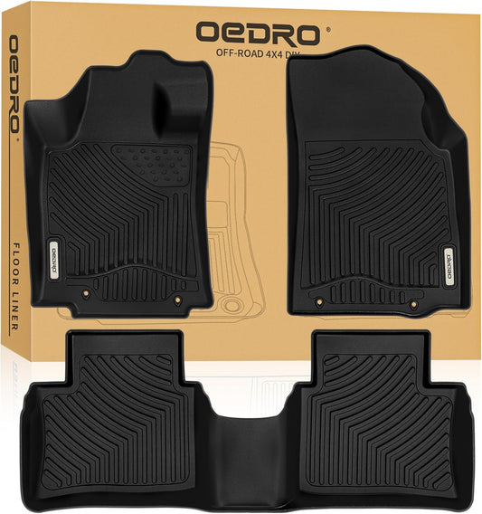 OEDRO Floor Mats Fit for 2014-2015 Nissan Altima / 2016-2020 Nissan Maxima, Unique Black TPE All-Weather Guard Includes 1st and 2nd Row: Front, Rear, Full Set Liners