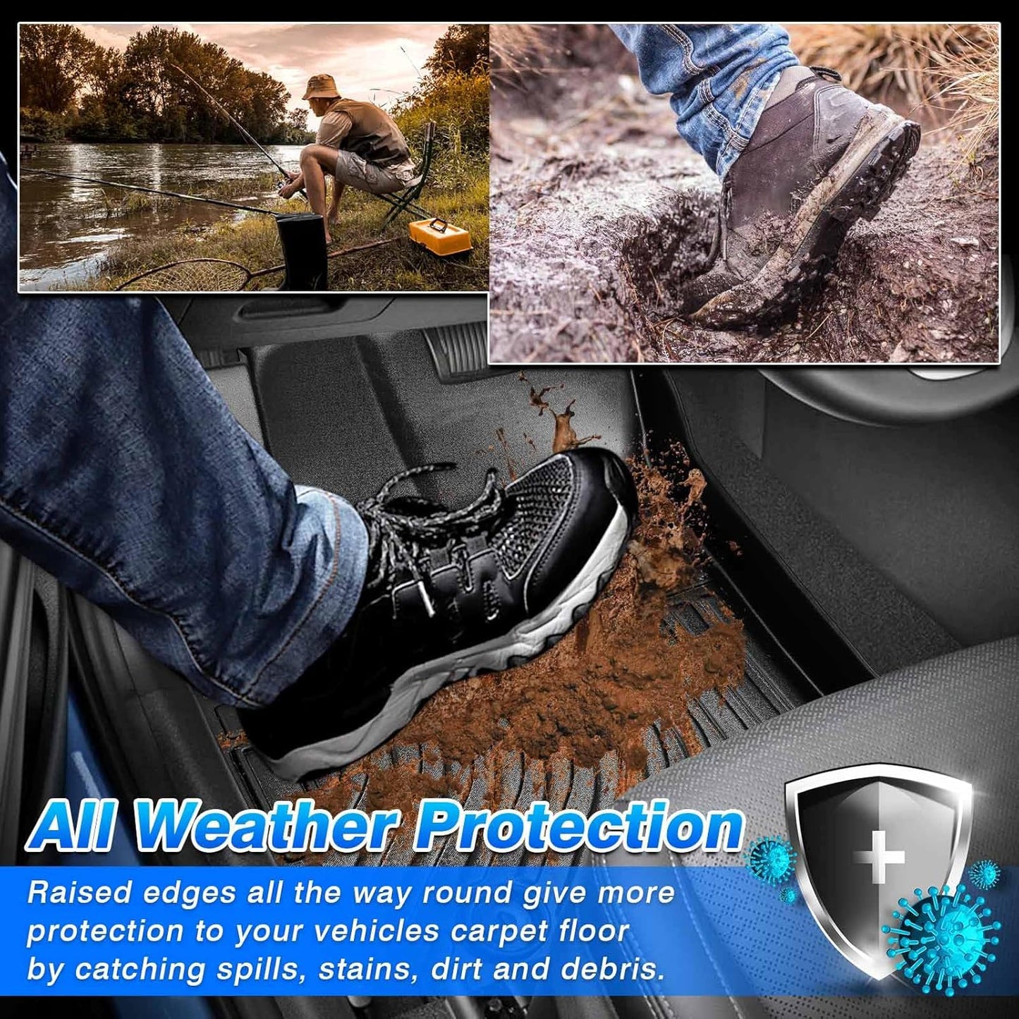 Cartist Floor Mats Compatible with BMW X1 2023 2024 2025 BMW x1 Accessories All Weather Floor Mats 1st & 2nd Row Carpet Protection 3D TPE Odorless