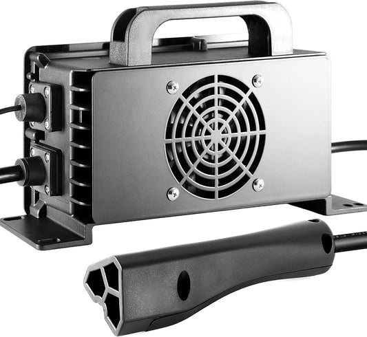 1400W Lead Acid Battery Charger 48 Volt 15 AMP 3-Pin Triangular Plug EZGO RXV & TXT Golf Carts