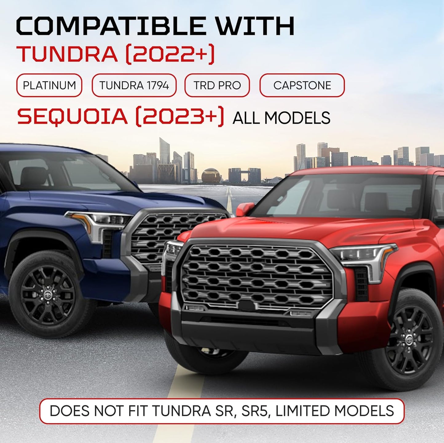 AJT DESIGN Center Console Organizer Tray Liner Compatible with 2022+ Toyota Tundra Platinum, 1794, TRD PRO, Capstone | Fits 2023+ Sequoia | Anti-Slip Mat for Car Console Organizer Tray | 2-Piece Black