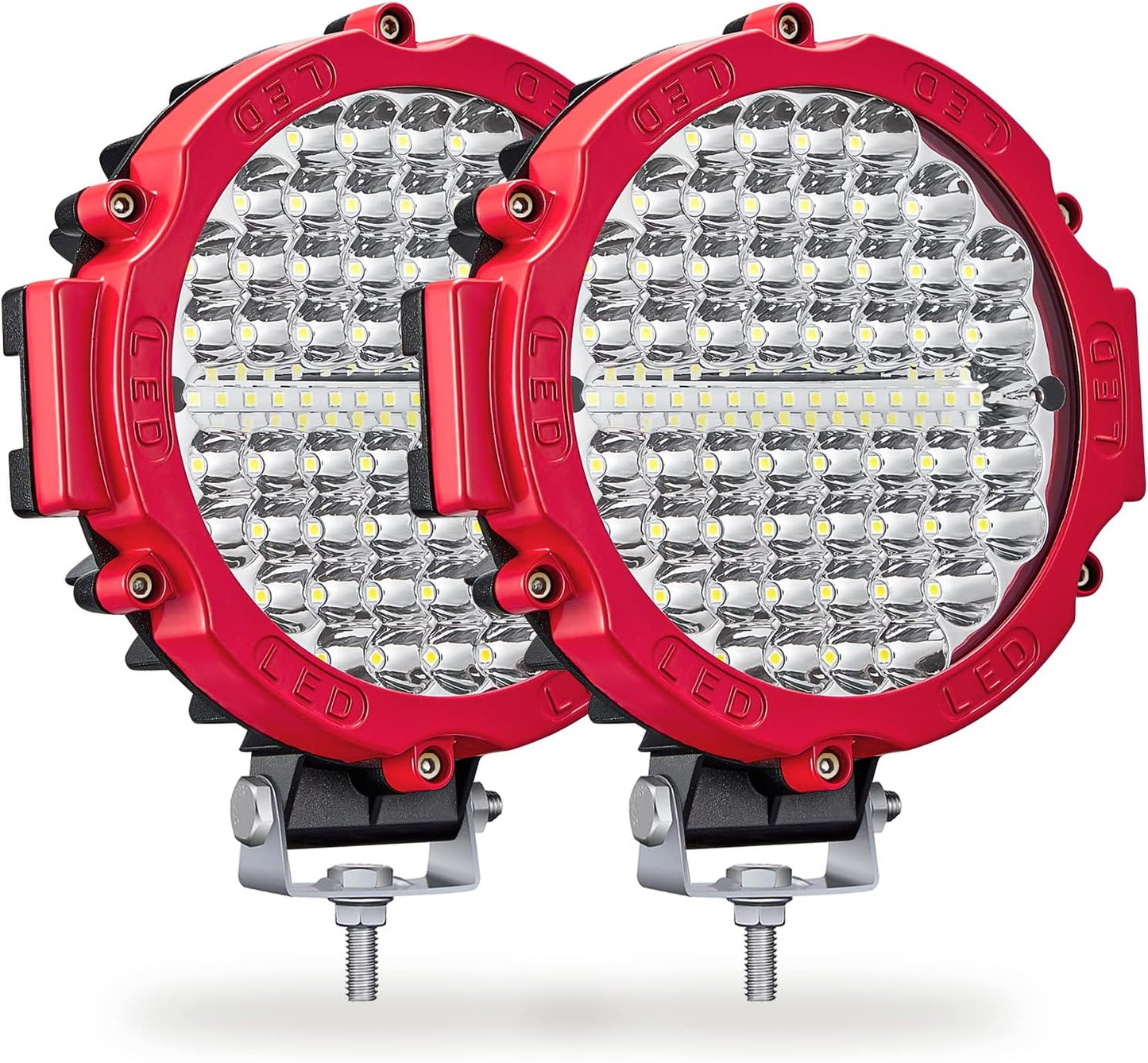 Round LED Light Pods, 7 Inch 120W 10000lm LED Off Road Driving Auxiliary Fog Lights 12V 24V for Trucks ATV SXS RZR UTV Golf Cart 4x4 Car Offroad Lighting Waterproof (2 Pack)