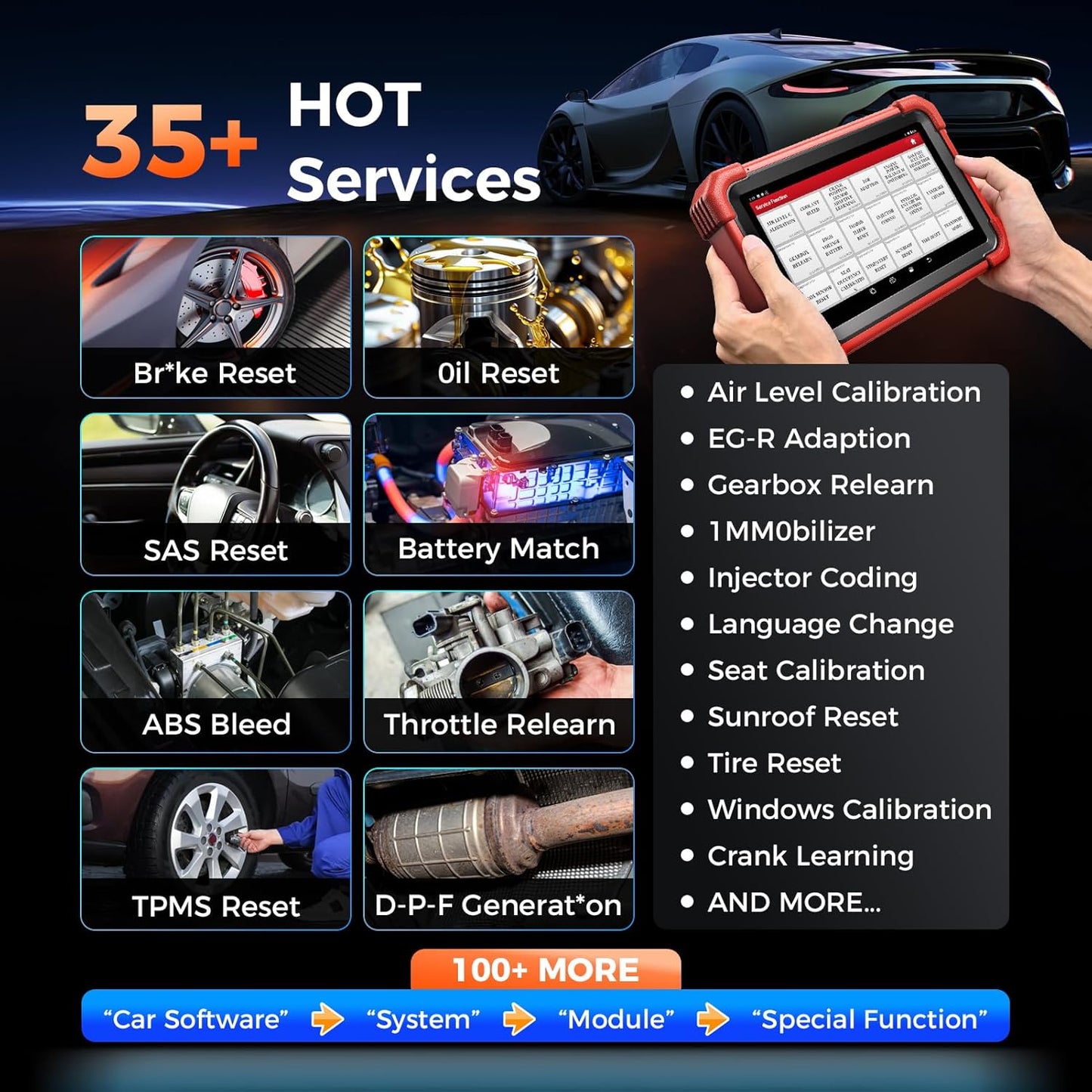 LAUNCH X431 CRP919XBT ECU Coding OBD2 Scanner, All System Bidirectional Scan Tool, 35+ Hot Services, CANFD DOIP FCA SGW, 150 Brands, Android 10, 2 Years Upgrades