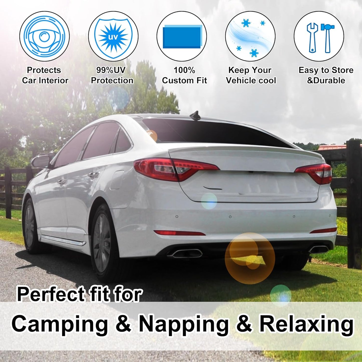 TINGLU Window Shades for Hyundai Sonata Sedan 2015 2016 2017 2018 2019 Accessories Car Side Full Windows Rear Triangular Windshield Sun Shade Sun UV Rays & Privacy Protection for Camping 8PCS