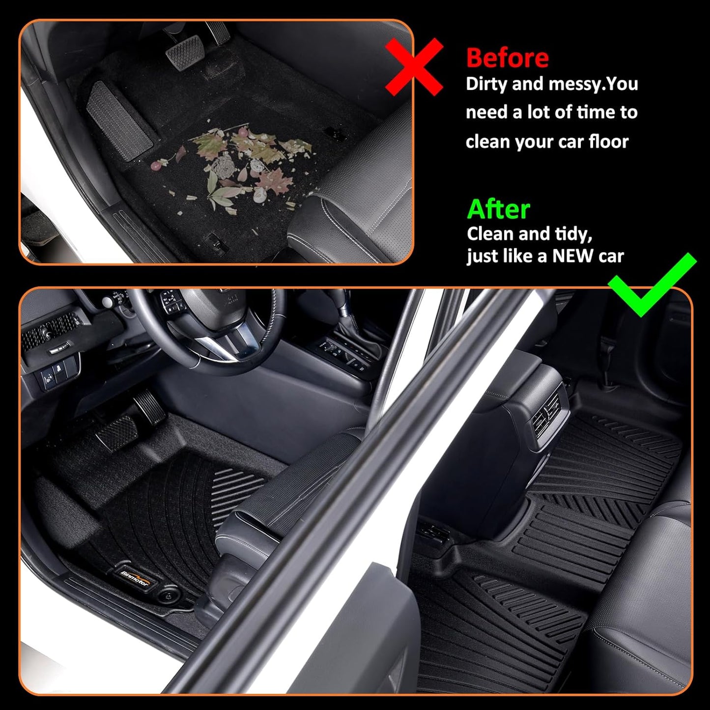 Binmotor-Floor Mats & Cargo Liner Set for BMW X3 2025, All Weather Car Mats Cargo Trunk Mat for BMW X3 2025 Accessories