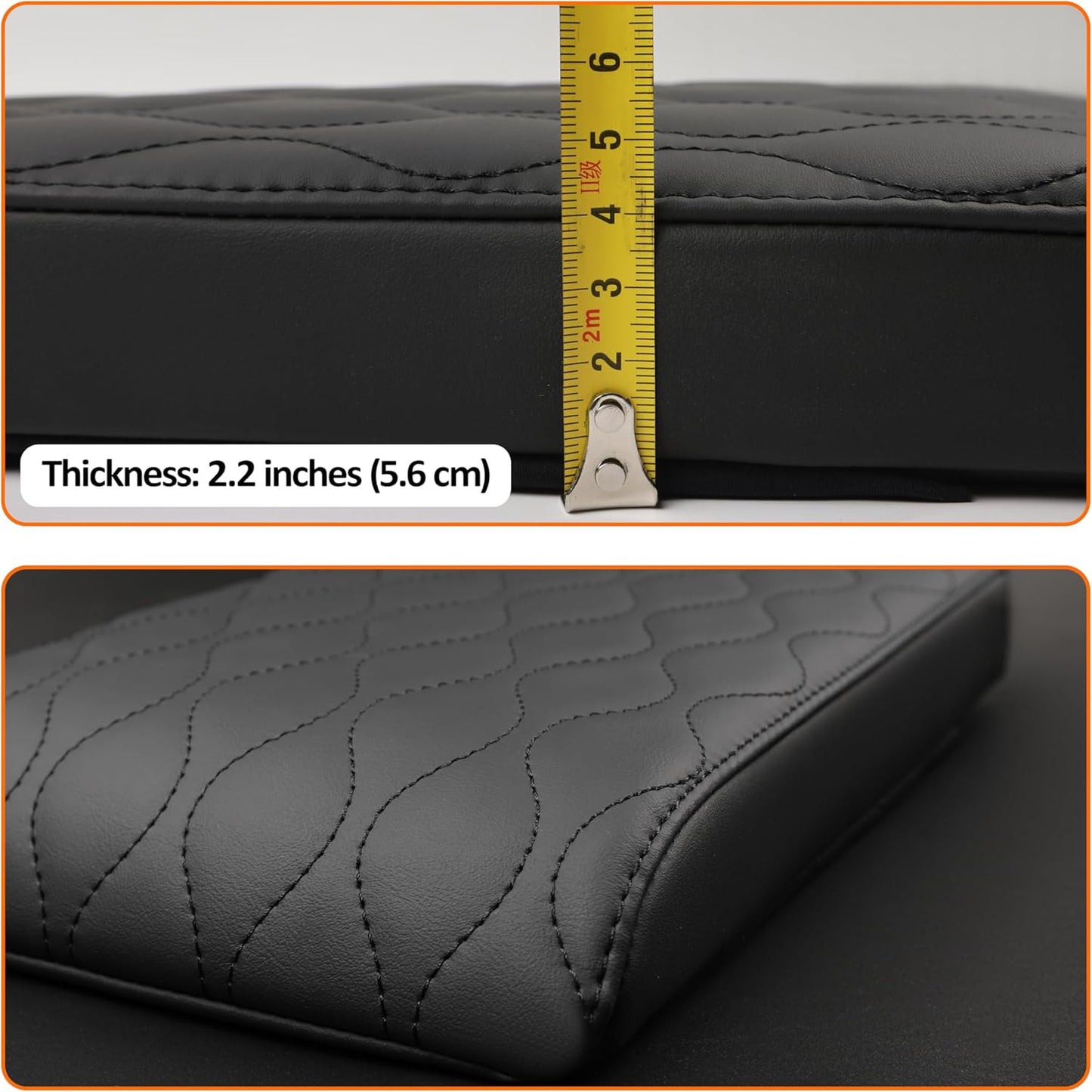 Car Center Console Cover pad PU Leather,Black Armrest Box mat, Vehicle Arm Rest Cushion Protector,Memory Foam napa Leather,Consoles Hand Rest Pillow(sizeA 12 x 5.9 x 2.2 inch)