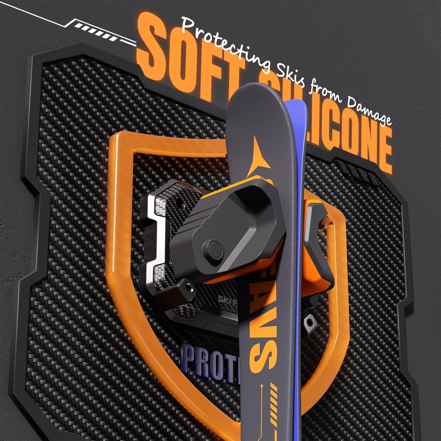 Snowboard Wall Rack for Garage - Fits Any Ski/Board, Damage-Free Storage Mount Holders, Space-Saving Winter Gear Organizer