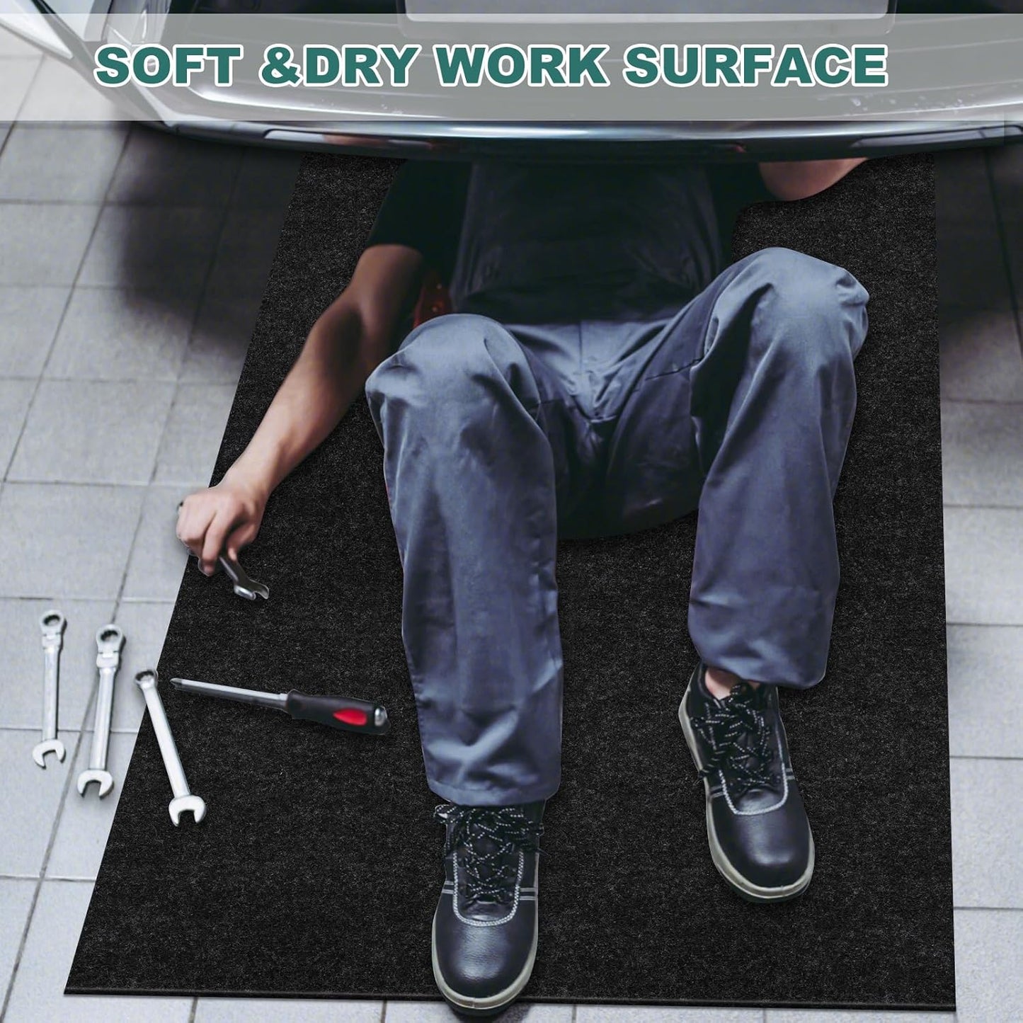 36" x 60" Oil Drip Mat for Garage Driveway, Reusable Rubber Floor Oil Spill Leak Absorbent Pads for Motorcycle Car Oil Leak Stain Resistant(2pcs)