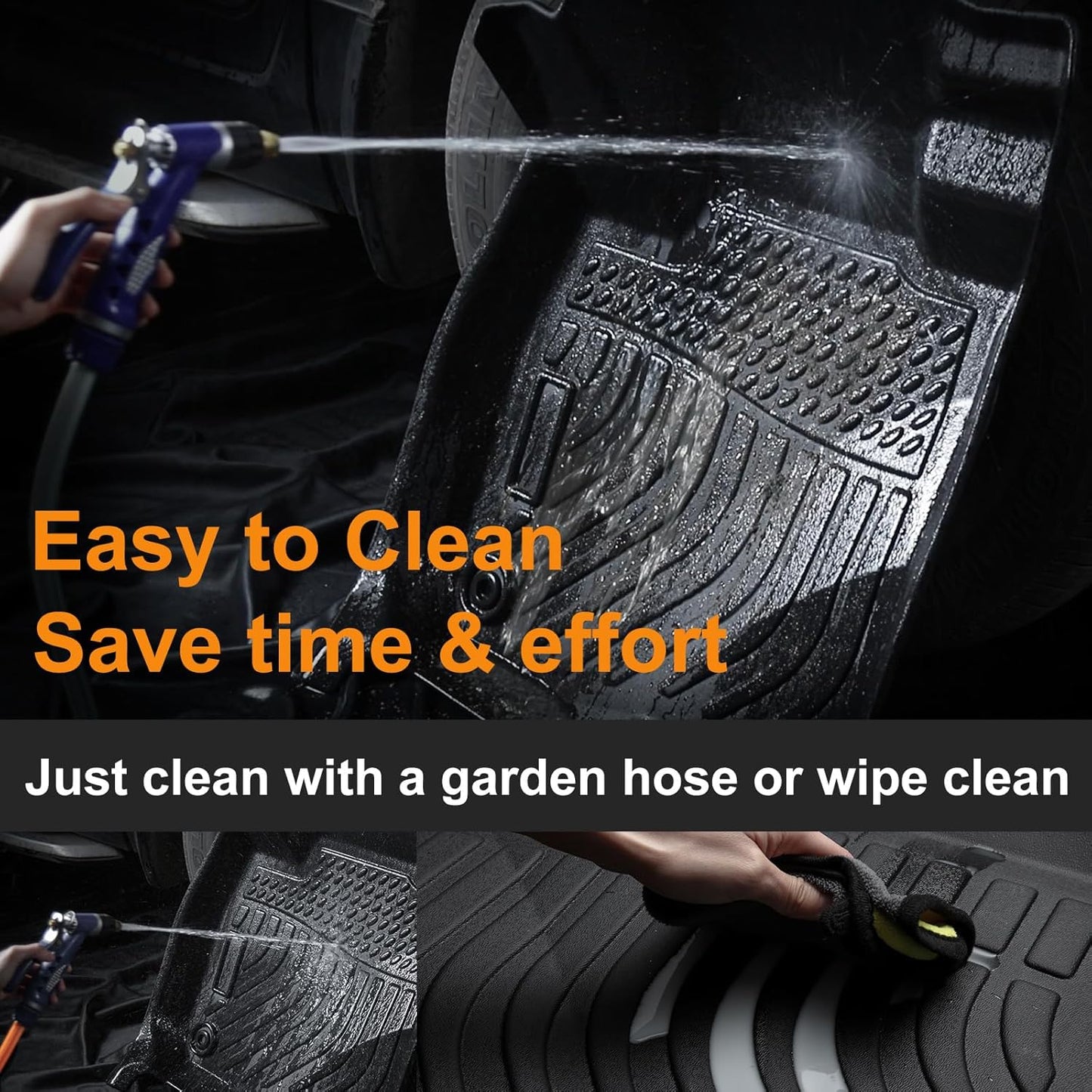 Binmotor-Floor Mats & Cargo Liner Set for Mazda CX50 Hybird 2025, All Weather Car Floor Mat Seatback Cargo for CX 50 Hybird Accessories, Rubber Mats TPE Car Liners for CX-50 Hybird Trunk Liner-Black