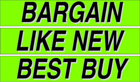 Ez-line Vinyl Windshield Stickers 3 Dozen 15 Inch Chartreuse Slogan Dealership Pro Pack for Car Lots (EZ115-Pack2)