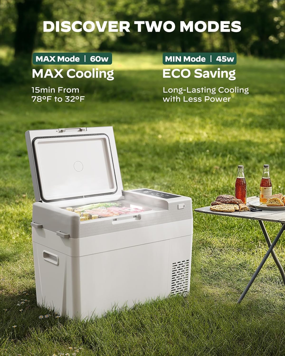 Marsail 12 Volt Refrigerator 12V Car Fridge 32QT Portable Freezer Compressor Cooler -4°F68°F, 12/24V DC 110~240 Volt AC, for Camping Travel Truck RV, Home Efficient Cooling & Large Capacity, White