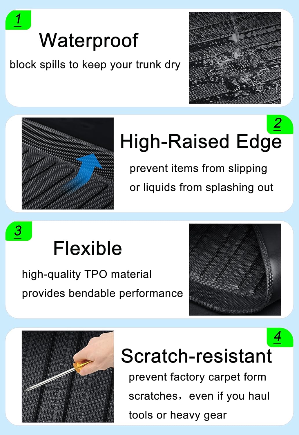 CRV Floor Mats Compatible with 2023-2026 Honda CR-V，All Weather Protection Waterproof Durable Anti-Slip Odorless Custom-fit TPE Floor Liner Front and Rear Row Set