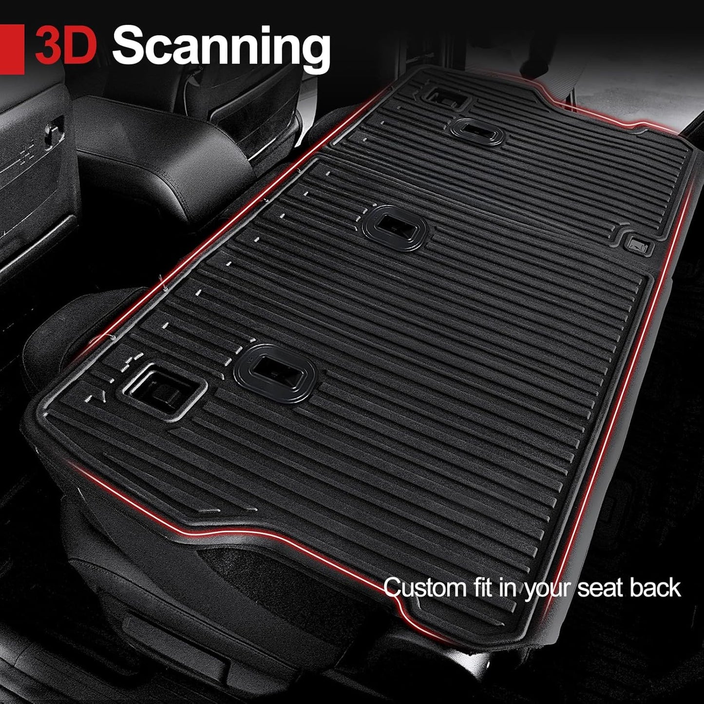 2nd Row Backrest Mat for 2024 2025 Hyundai Santa FE, All Weather TPE Seat Back Covers Durable Kick Mats for 2025 Hyundai Santa Fe Accessories (Fit Hybrid and Fuel)