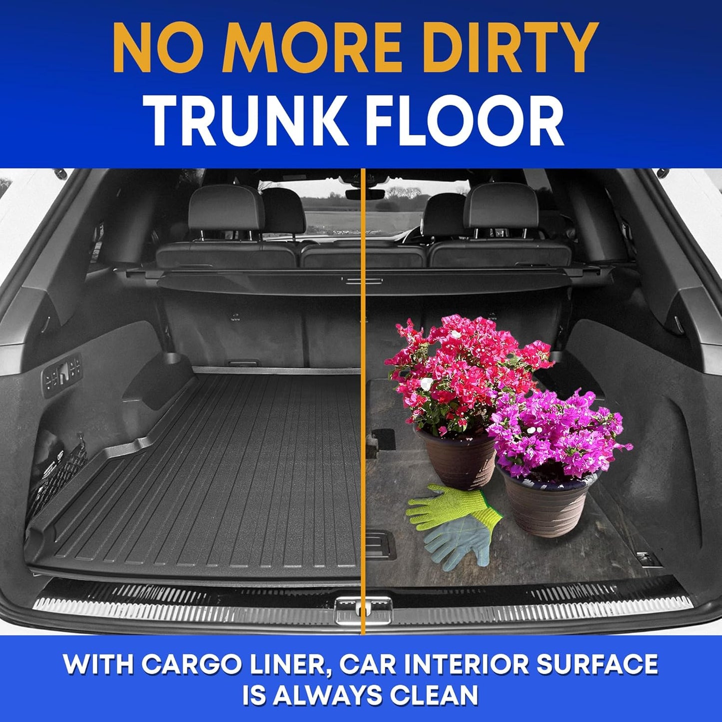 Premium Cargo Liner for Audi Q7 SQ7 2018-2025 - 100% Protection - Custom Fit Car Trunk Mat - Easy-to-Wash & All-Season Black Cargo Mat - 3D Shaped Laser Measured Trunk Liners for Audi Q7 2018-2025.