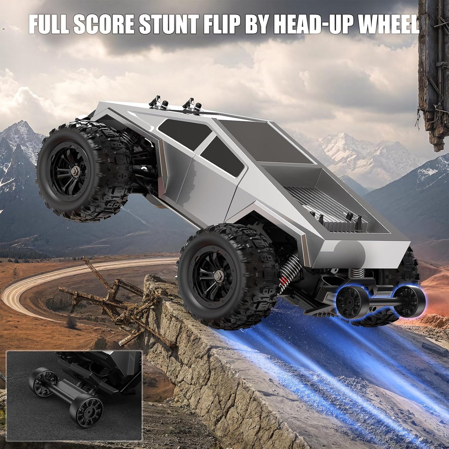 WayEee RC Car 1/16 Brushless Fast Cars Toys for Adults and Boys 8+, Max 35 mph High Speed 4X4 Truck, 2.4GHz Remote Control, 2 Replaceable PVC Shell, All Terrain Vehicle, Colorful LED Lights